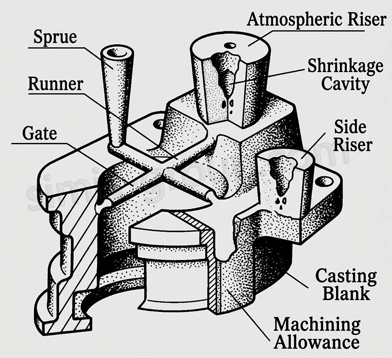 Schematic diagram of casting blank